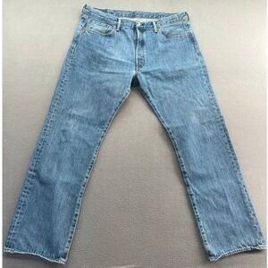 Levi's 501 Jeans Mens Sz 38x32 Original Fit Button Fly Denim Medium Wash